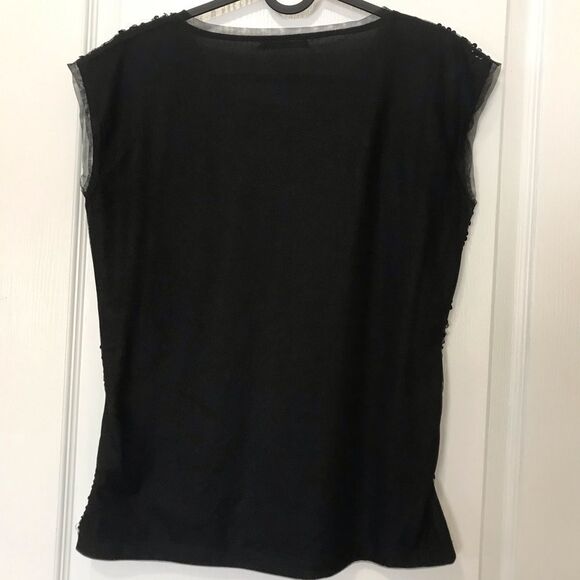 Sandwich Top Short Sleeve Black Sequin - Picture 2 of 8